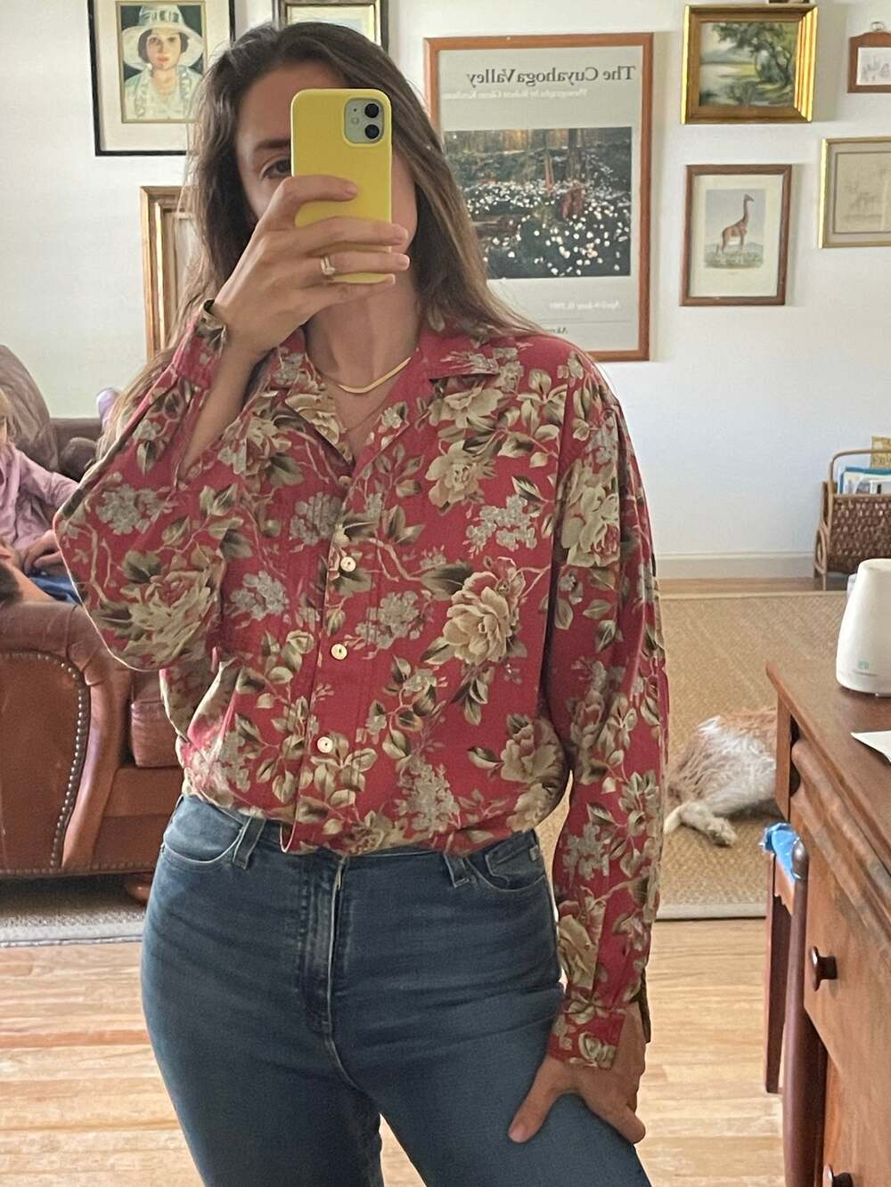 Cotton Floral Vintage Button Down Shirt